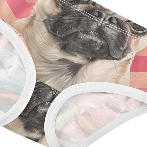 Pink Chevron Pug Dog Donuts Toddler Underwear Custom 2t Cotton Little Girl Panties Durable Briefs Underpants4