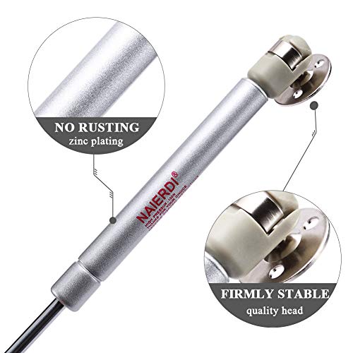 Naierdi [4 Pack] Lift Support,Gas Strut,Soft Close Hinges,100N/22Lb Gas Spring, Lid Support, Kitchen Cabinet Hinges, Toy Box Hinges, Gas Shocks #TOP3