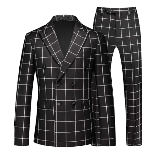 Costume carreaux homme coupe ajustée smoking de mariage chic