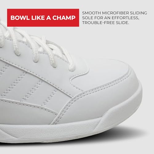 BSI Youth Girls 433 Sport Bowling Shoe - Lightweight Leather Shoes with Cushioned Support, White, Kids4