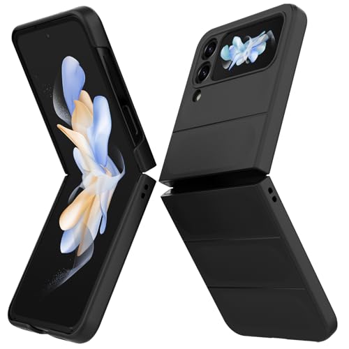 BonYonka Funda para Samsung Galaxy Z Flip 4, Case de PC Resistente a Golpes y Arañazos, Funda Integral con Protección para La Cámara, Negro