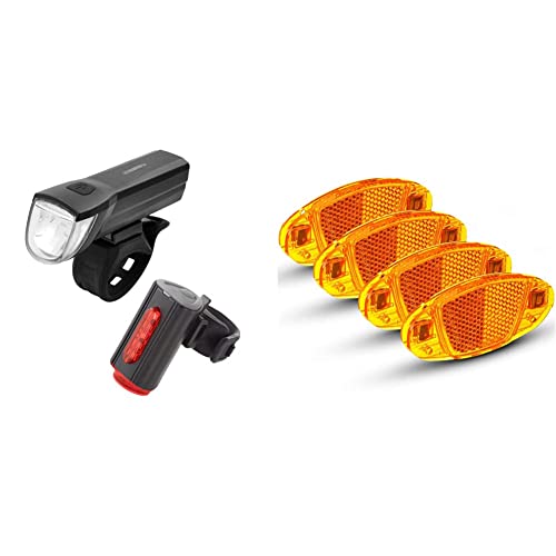 Fischer Fahrrad Beleuchtungs-Set & BÜCHEL Speichen Katzenaugen - [4er Set]...