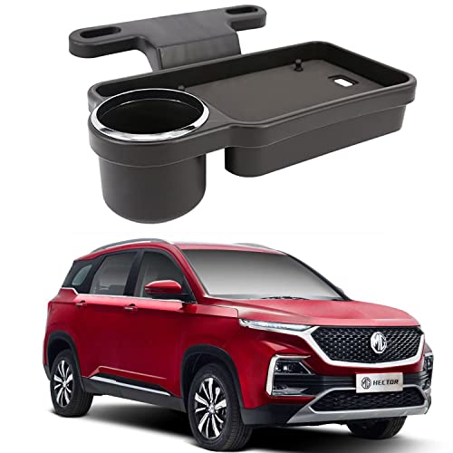 Image of Oshotto (FT-04) Foldable Car Auto Headrest Rear Back Seat Table Drink Food Cup Tray Holder Compatible with MG Hector - Black