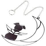 RORPOIR ムーンパピーペンダント 犬のお母さん 屋外置物ライト 犬の装飾 犬の喪失 ダックスフンド 犬のフレーム 犬の兆候 面白い犬 ハンギングアート 吊り下げ装飾 Black アクリル