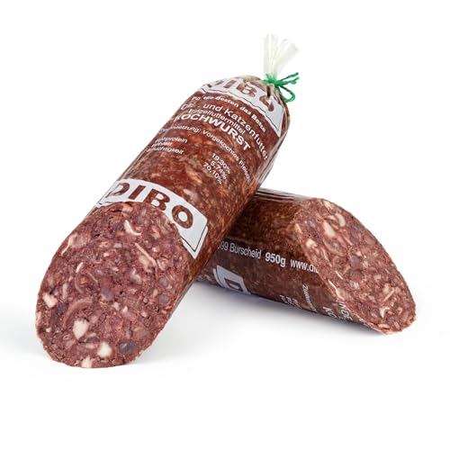 DIBO Kochwurst - Hundewurst Katzenwurst - Qualität Wurst für Hund und Katze - 1 Stück à 950g (Rot)