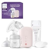Philips AVENT Elektrische Einzelmilchpumpe, in Klinikqualität, Trinkrhythmus wie Ihr Baby, 125-ml-Flasche und Stilleinlagen, Rosa, 5-teilig, Modell SCF395/31