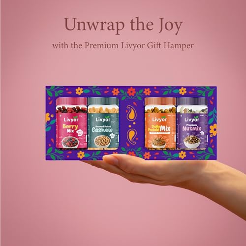 Image of Livyor Family Snacks Pack | Winter Essentials for eating | Combo of 4 Healthy Assortments | Roasted Cashews, Dry Fruits Mix, Berries, Daily Protein Snack | Nutrient-Rich Treats for Family | Dry Fruits Combo Pack offer and Nuts | Healthy and Tasty | Gourmet Snack | Not Fried | Best Gifting Option | Pack of 4