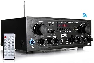 Pyle Upgraded Karaoke Bluetooth Channel Home Audio Sound Power Amplifier w/AUX-in, USB, 2