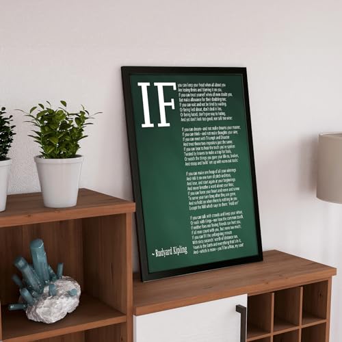 Póster poema IF de Kipling para renovar paredes vacías con arte motivacional verde tiza 3
