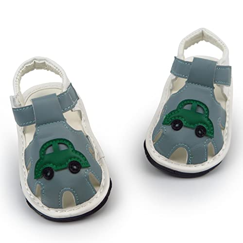 Image of WILLFUN Baby Boy Girl Summer Infant Squeaky Sandals Premium Rubber Sole Closed-Toe Non-Slip Shoes Toddler First Walkers