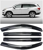 Top 10 Best Honda Window Visors Reviews & Comparison 16 DYRDINSHOW Window Vent Visor Deflectors Rain Guards Fit 2016 2017 2018 2019 2020 2021 Honda Pilot,4Pcs Smoke Black Tinted Tape-On Side Window Visor