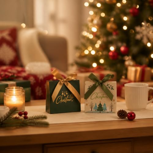 Daxiangsheng Small Christmas Gift Bags with Ribbon, Multicolored 6pcs — photo 4