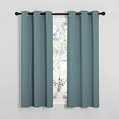 NICETOWN Modern Blackout Curtains Noise Reducing, Thermal Insulated and Privacy Room Darkening Drape Panels for Boy's Guest Room Door Small Short Wind