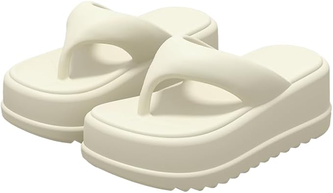 ASHALI Womens Comfort Flip Flop Sandals - Open Toe Beach Sandals for Casual Wear, Lightweight & Cushioned Soft Thick Sole Slides Sandals Non-Slip Comfortable Summer Slippers