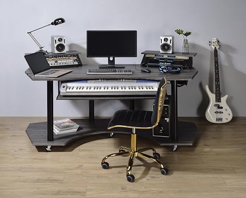 71" Black Oak Recording Desk