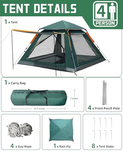 2/4 Person Instant Camping Tent 30s Quick Setup Waterproof Outdoor Tent — view 5