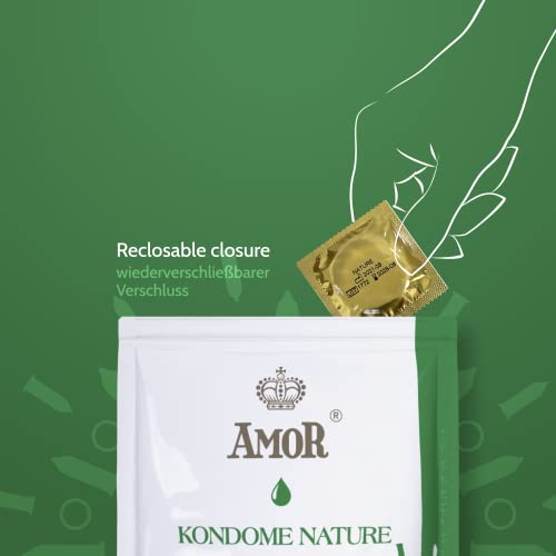 Amor Nature Extra Feucht Kondome – 53 mm, Transparent, 50 Stück