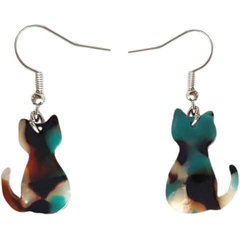 ROSTIVO Cat Earrings for Women Cute Lightweight Acrylic Animal Earrings Cover