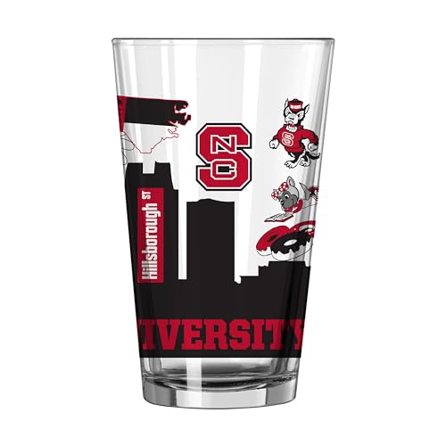 Image of Logo Brands NCAA 16 oz Pint Glass - Durable Glass With Bold Team Color- Chip-Resistant Rim Drinkware For Fans, Tailgates, Home Bars & Everyday Use