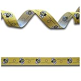 2 Yards (1.82 metres) Yellow Bumble Bee Grosgrain Ribbon 22mm Wide, Ideal for Craft Projects, Scrapbooking, DIY Hair Bows, Present Wrapping etc.