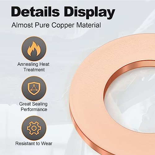 Image of 20PCS M12 Red Copper Oil Drain Plug Crush Washers Gasket Seal Ring
