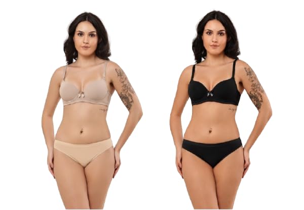 Women's Seamless Bikini Panty | No Visible Panty Lines | Soft Stretch Everyday Comfort | Mid Rise Breathable Underwear | Black & Beige Combo Pack of 2 (in, Alpha, S, Regular, Black & Beige)-image-49
