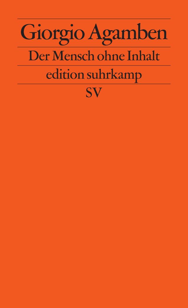 Suhrkamp Verlag Rot Der Mensch Ohne Inhalt (Edition Suhrkamp)