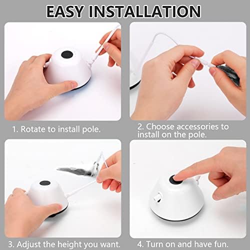 Frebento Cat Toy, Interactive Cat Toys for Indoor Cats Exercise, Automated Cat Light Toy with Light and Feathers, Self Rotating Auto Moving Kitten Toys, 3 Modes Electric Cat Toy, Robotic Cat Toy