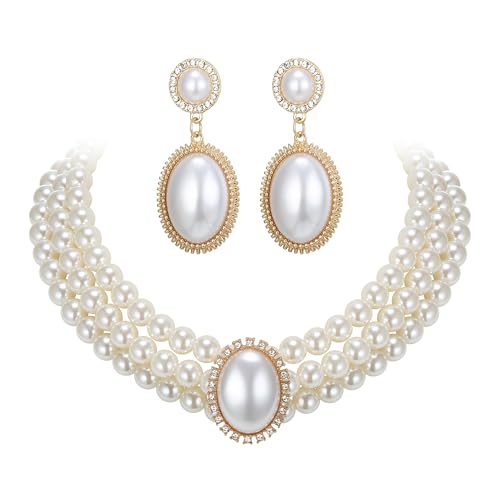 Ever Faith Rhinestone Crystal 1920s Vintage Gatsby Jewellery Set