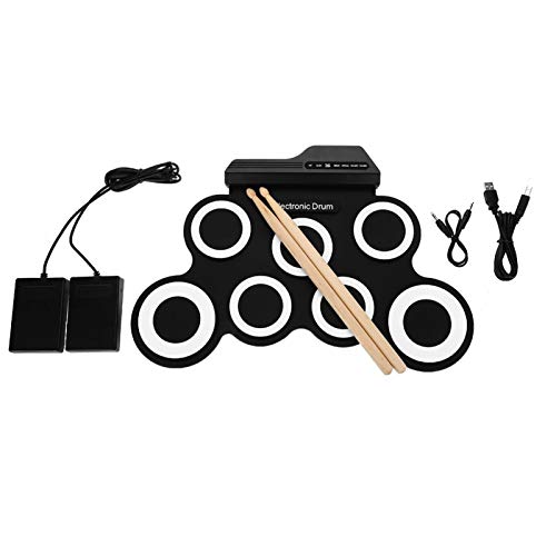 Elektronisches Schlagzeug, tragbares Aufroll-Übungs-Schlagzeug-Pad mit Kopfhöreranschluss USB-Kabel-Pedal-Stick für Anfänger und Kinder/Weihnachtsgeschenk/Unterhaltung - Image 8