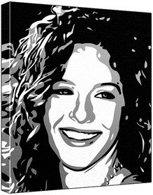 Rachelle Lefevre (100% Original Painting. Not A Print ) Acrylic Paint On Deep Framed Canvas (60 x 50 x 1.8 cm) 3-Colour Black/Grey/White-image-1
