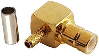 2pcs Rf Electronics Wire Terminal Coaxial Cable Copper Alloy Connector 75 Ohm SMB Jack Right Angle Crimp for Rg179 Rg316 Ships from USA