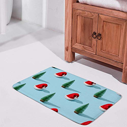 Tapis de bain lavable en machine velours bleu antidérapant CHEHONG