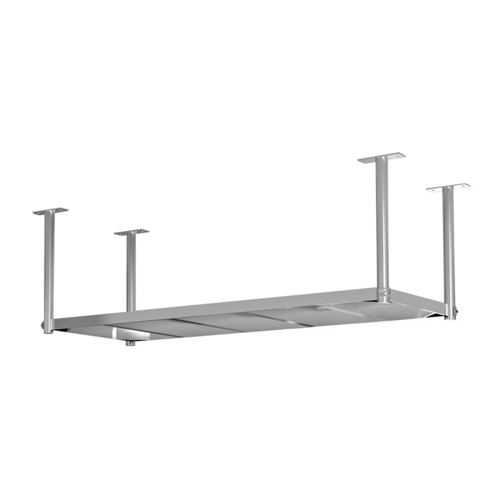 YUANCHUTOP Stainless Steel Industrial Floating Shelf, Ceiling-Mounted Storage Rack for Kitchen & Bar Decor, Wall-Mounted Bread Holder, 90x35x120cm, Silver - Perfect for Cafés & Home Use