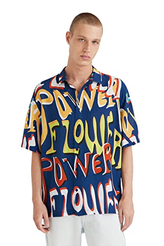 Desigual CAM_Rex, 5030 Camiseta, Azul, S para Hombre