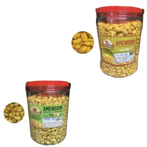 Combo Amendoim Frito - DOIS Sabores Favoritos em Potes de 1 Quilo - Sem pele cebola e salsa - Sem pe