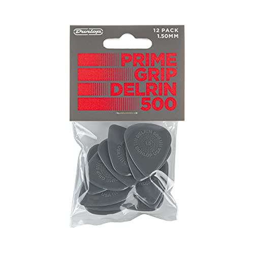 Jim Dunlop Palhetas de guitarra Delrin 500 Prime Grip 1,5 mm (450P1.5)