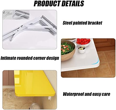 Wall Mounted Desk Wall Mounted Folding Table Drop Leaf Tables for JYDSll Spaces Wall Mounted Table Fold Down Floating Desk for Laundry Room/Study/Bedroom 50x40cm/20x16in Pink