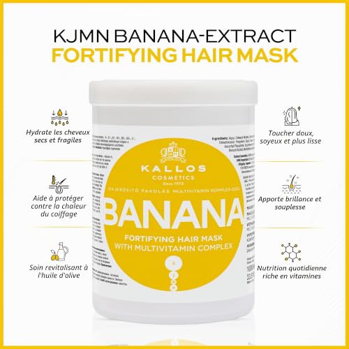 Kallos Cosmetics Fortifying, Hydrating Banana Hair Mask, 1L – vue 6