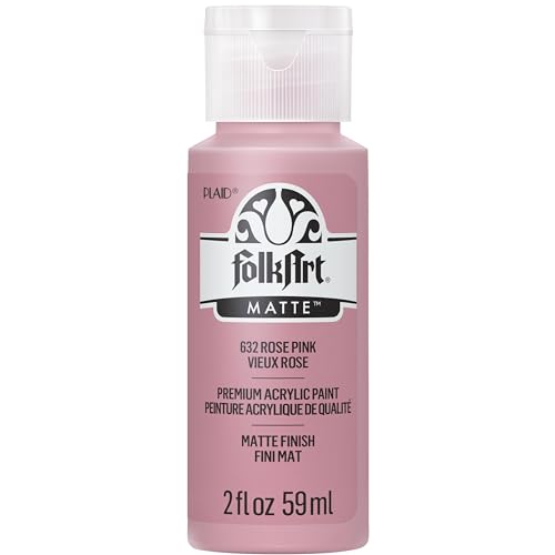 FolkArt Acrylic Paint in Assorted Colors (2 oz), 632, Rose Pink