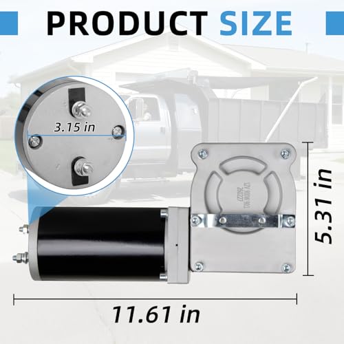 EZAPEX 900W 90:1 40RPM Upgraded Electric Tarp Motor Compatible with Dump Trucks up to 28' Length- Universal Tipper Truck Canopy Motor for Dump Truck Tarp System with Chrome Housing Cover by EZAPEX - Image 4