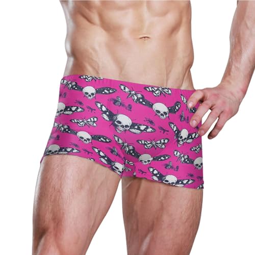 Skull Butterfly Mens Swim Trunk Swimwear Bathing Suit Swim Brief Square Leg Board Short S B04043893