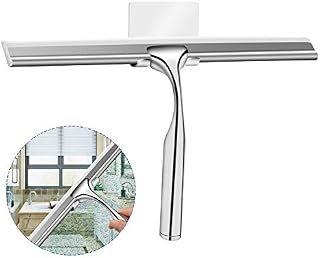 Uni-Focus Shower Squeegees Stainless Steel with Self Adhesive Hook Window Squeegees for Shower