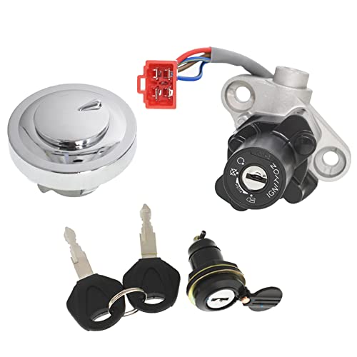 waltyotur Ignition Switch Seat Gas Cap Cover Lock Key 4pcs