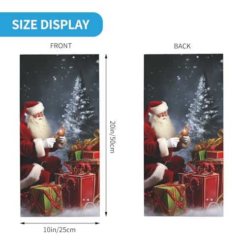 Merry Christmas Santa's gift Neck Gaiter UV Sun Protection Face Mask Scarf Cooling Breathable Face Cover for Men Women Elastic Balaclavas Versatile Bandana, Sun & Wind-proof for Skiing Hiking2
