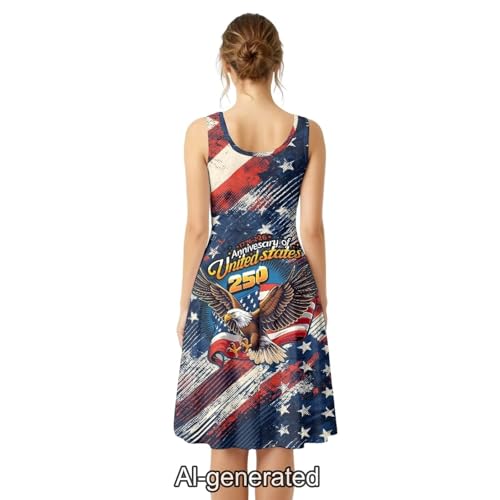 Image of Dreaweet Casual Sleeveless Dresses for Women Girls, Round Neck Tank Dresses with Pockets Summer Sundress Size XS-4XL