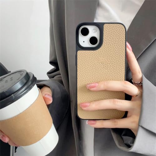 Coque en cuir souple haut de gamme pour iPhone 14 Pro Max finition premium grise - 4