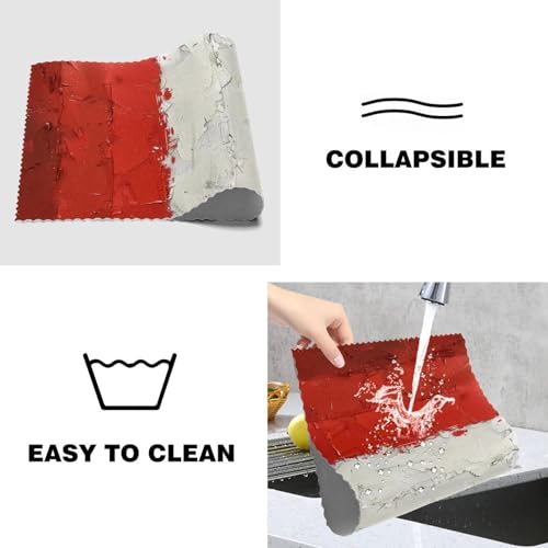 Sets de table antidérapants peints rayures rouges blanches bleues 30x45 - 5