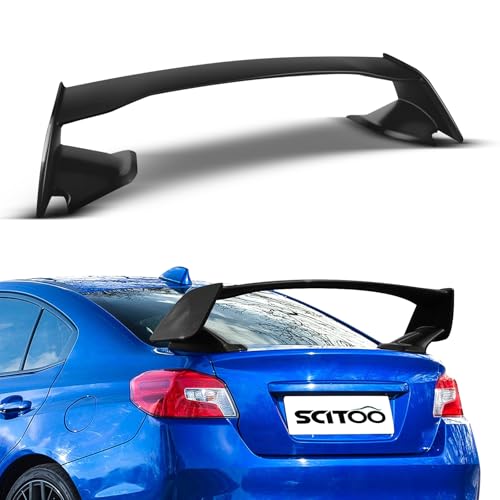 SCITOO ABS Black Rear Trunk Spoiler Wing Exterior Accessories Styling Kits Replacement for Subaru WRX STI 4-Door Sedan 2015 2016 2017 2018 Sport