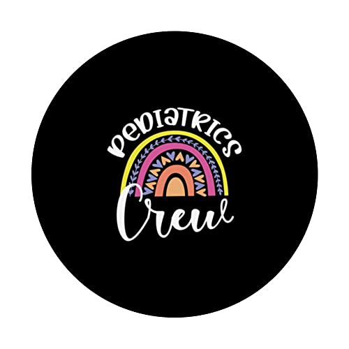 Pediatrics Crew Medical Doctor Hospital Pediatrician PopSockets Swappable PopGrip, Black - Image 3